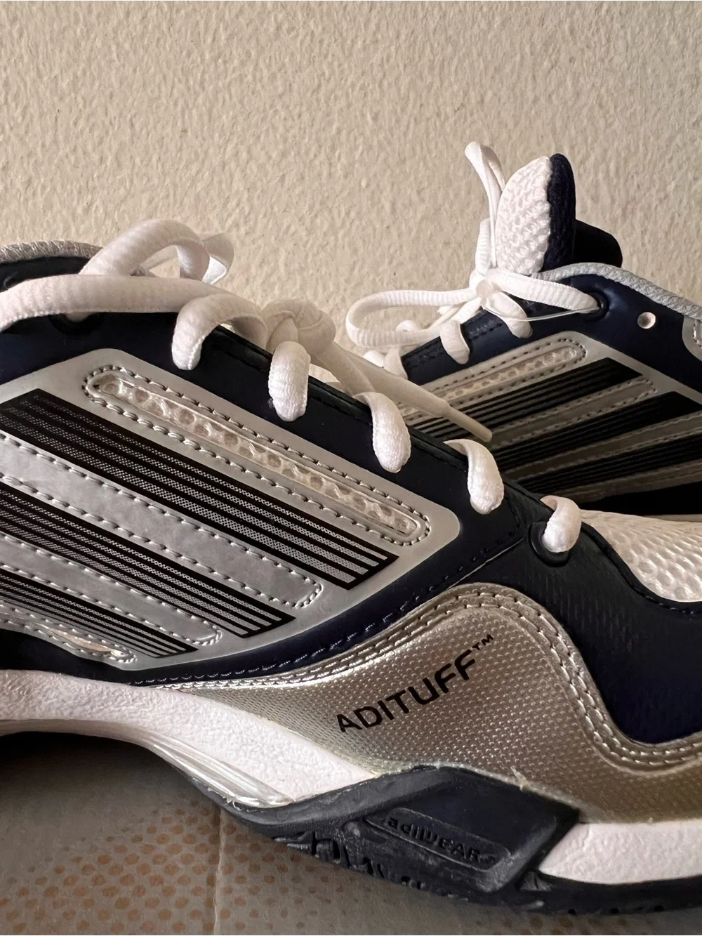 adidas Men's Navy, White and Gold Athletic Running Shoes